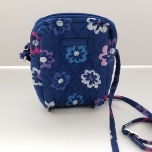 Vera  Bradley Retired Ellie Flowers Blue Mini Crossbody